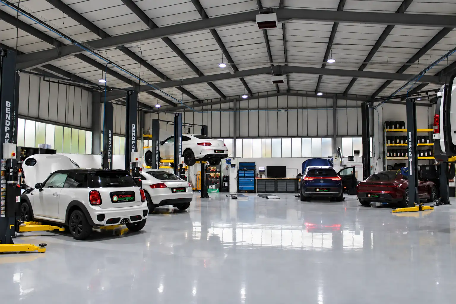 Inside the Cedar Garage workshop in West Sussex