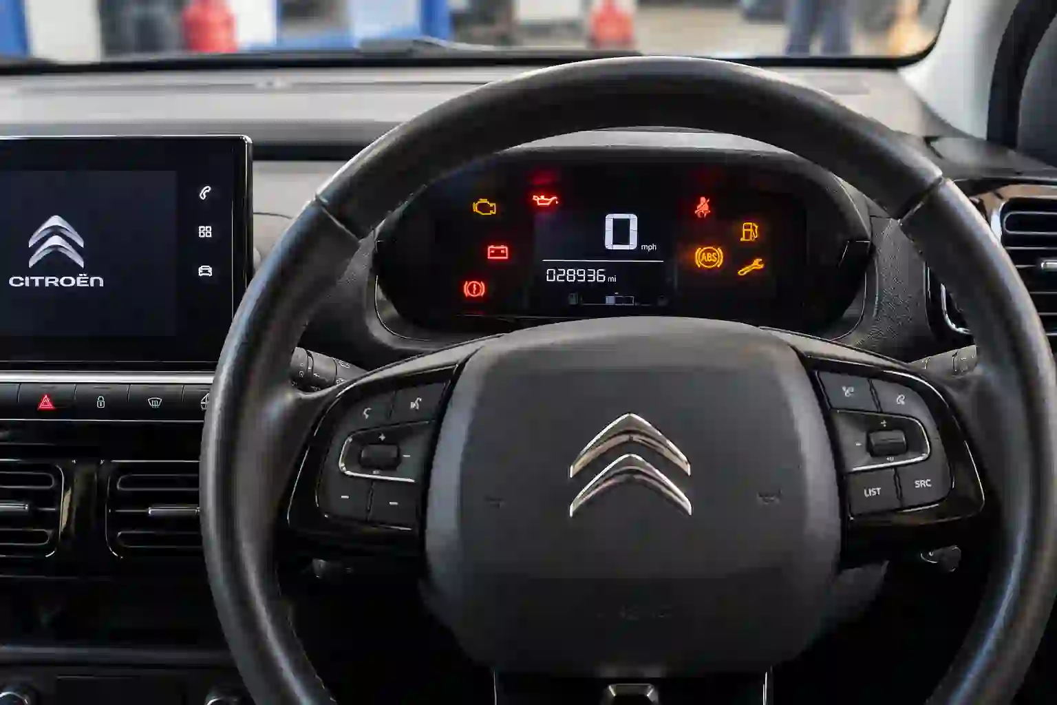 Citroen dashboard warning lights ready for fault finding