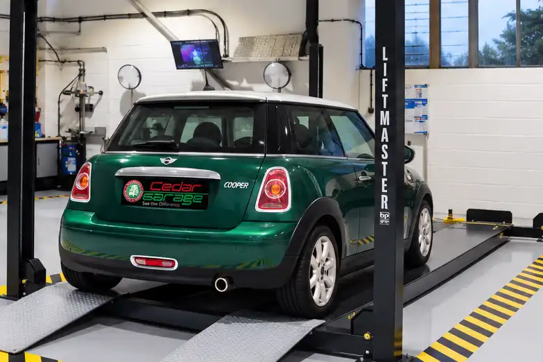 MINI in for its MOT at Cedar Garage