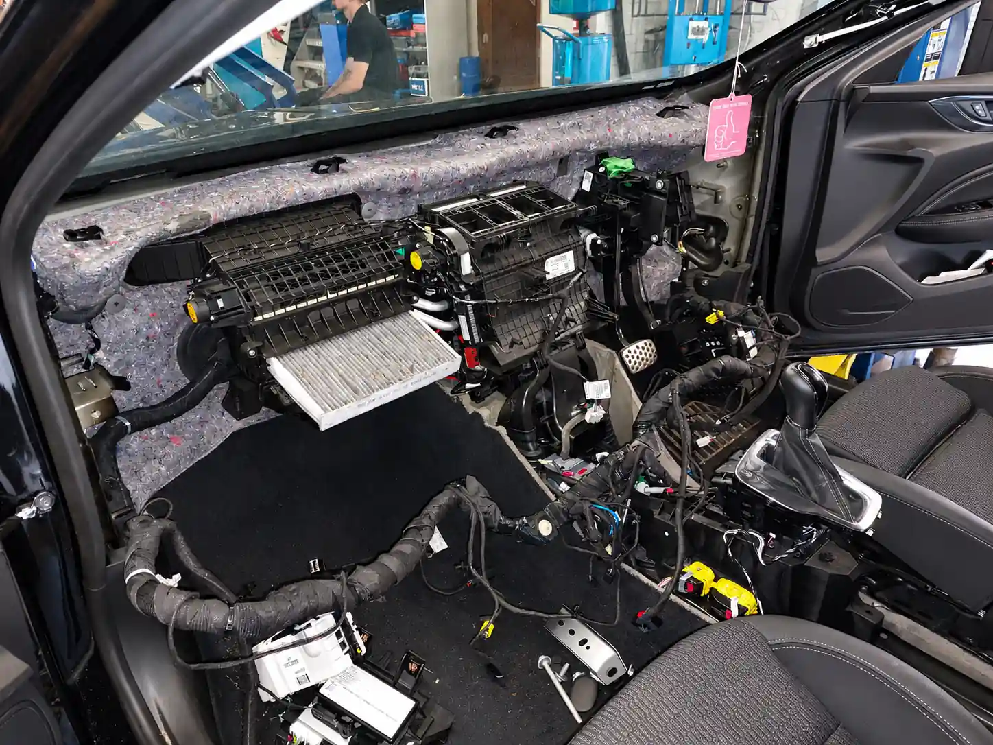 Vauxhall dashboard removed for fault finding at Cedar Garage