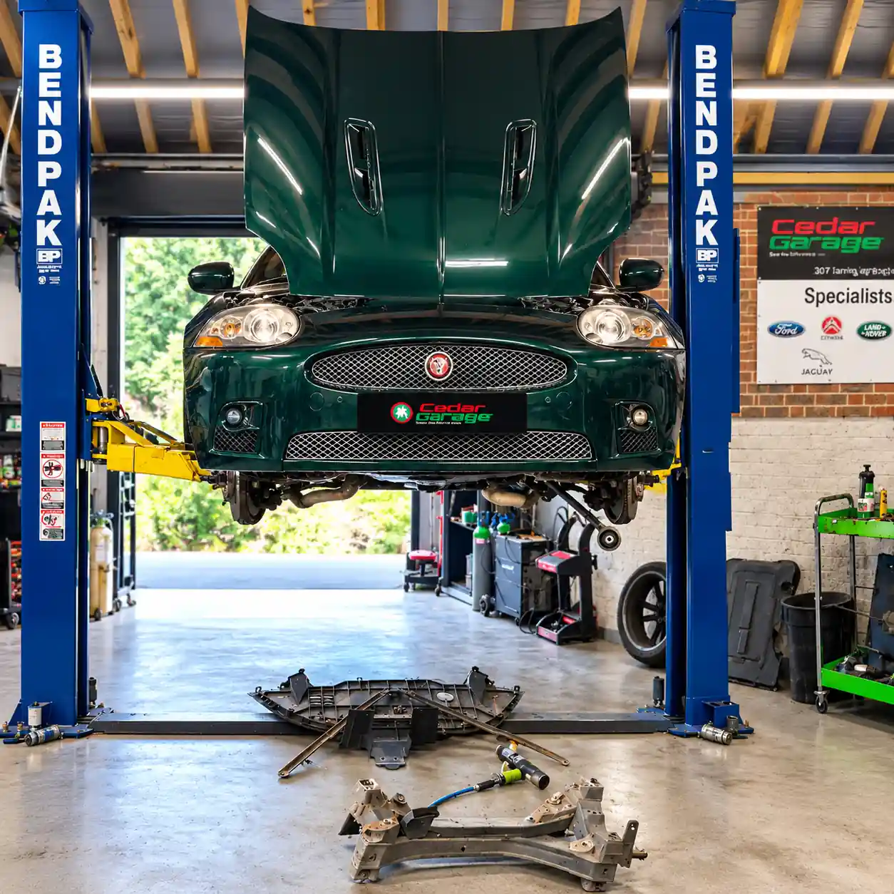 Jaguar XKR Front Subframe Replacement at Cedar Garage