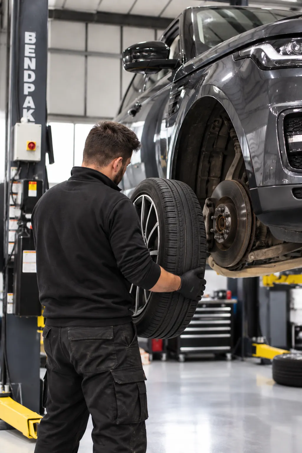 Tyre fitting at Cedar Garage
