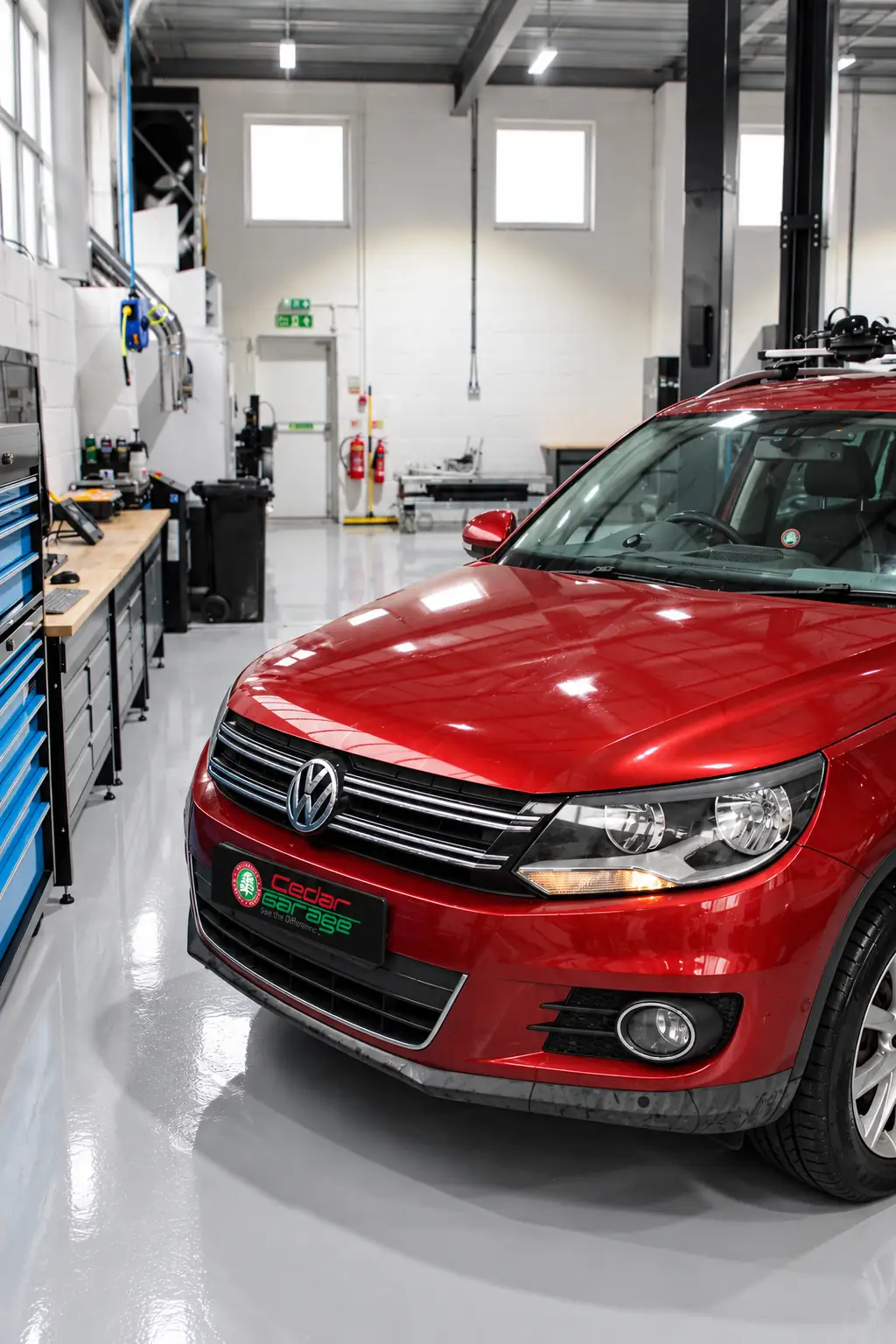 Volkswagen in the workshop at Cedar Garage's VW specialist centre in Sompting